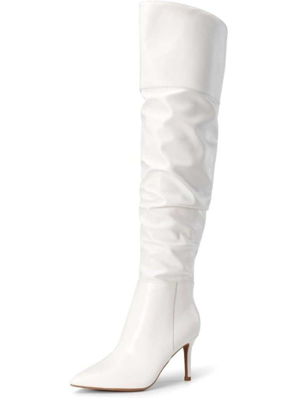 DREAM PAIRS Women's White-Suede Over the Knee Thigh High Tall Boots Pointed Toe
